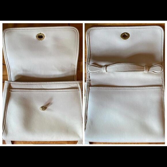 COACH Vintage Court Satchel Cream/Bone Brass Crossbody Leather Bag 9870 - Picture 7 of 13